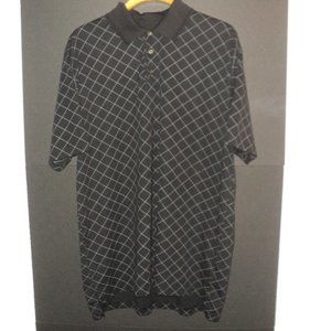 St. John's Bay Polo Shirt 2XLT Dark Gray Checked